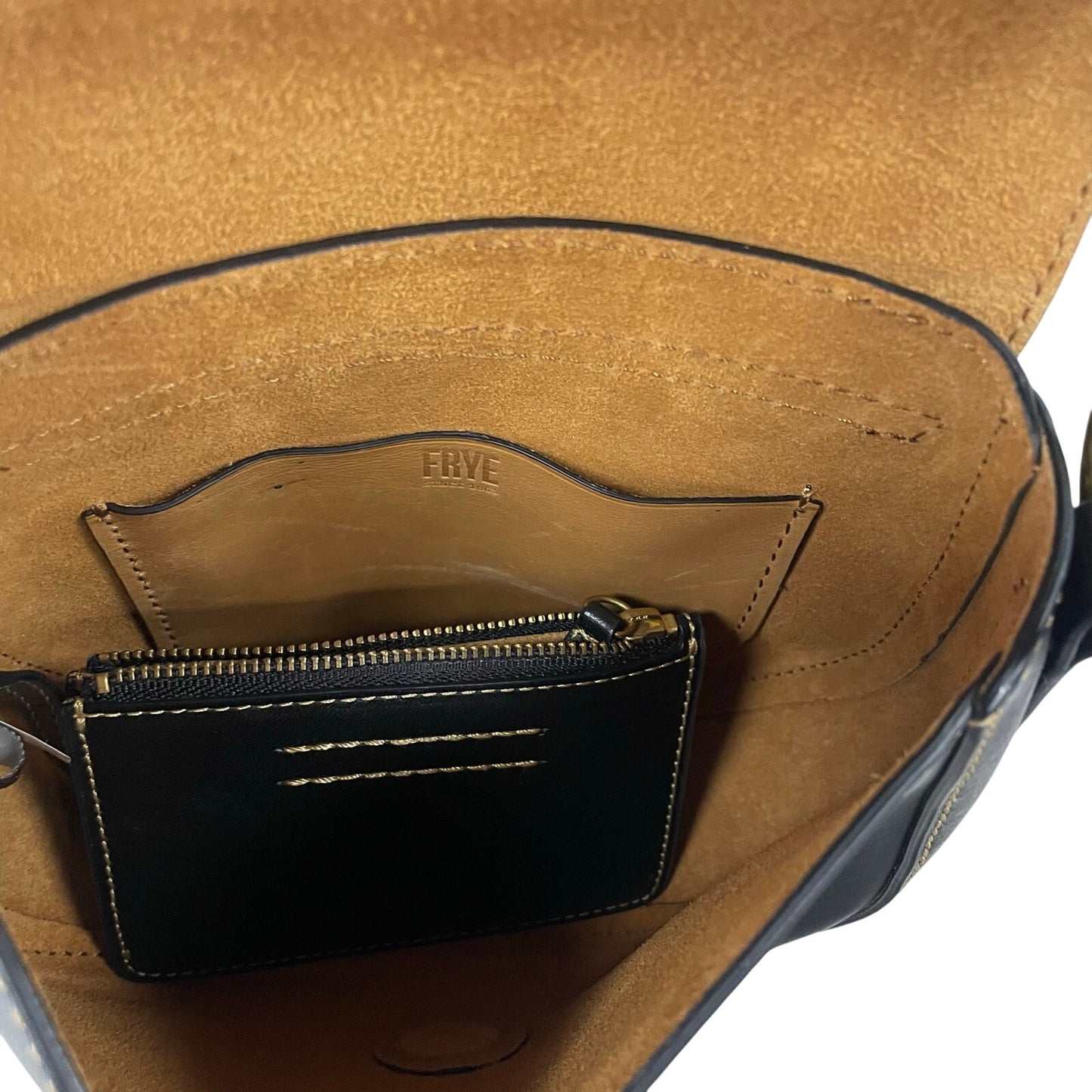 Frye Harness Black Leather Small Crossbody Saddle Bag
