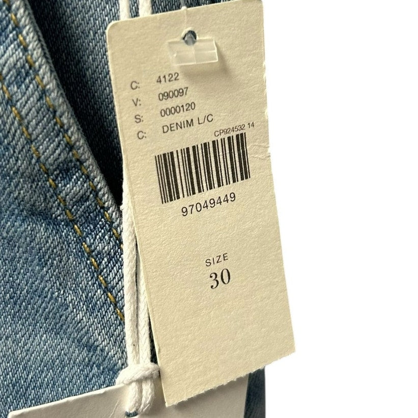 NWT Pilcro The Kit High-Rise Wide-Leg Utility Trouser Denim Jeans Womens Size 30