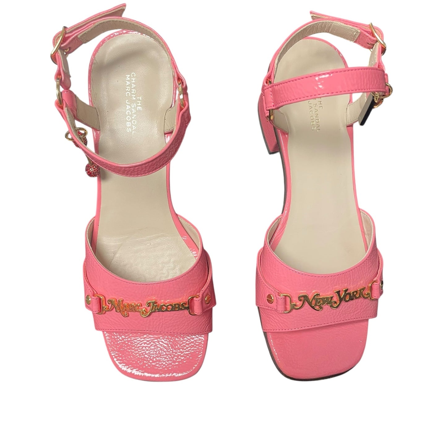 Marc Jacobs The Charm Sandal Pink Patent Leather Womens Size 35 / US 5