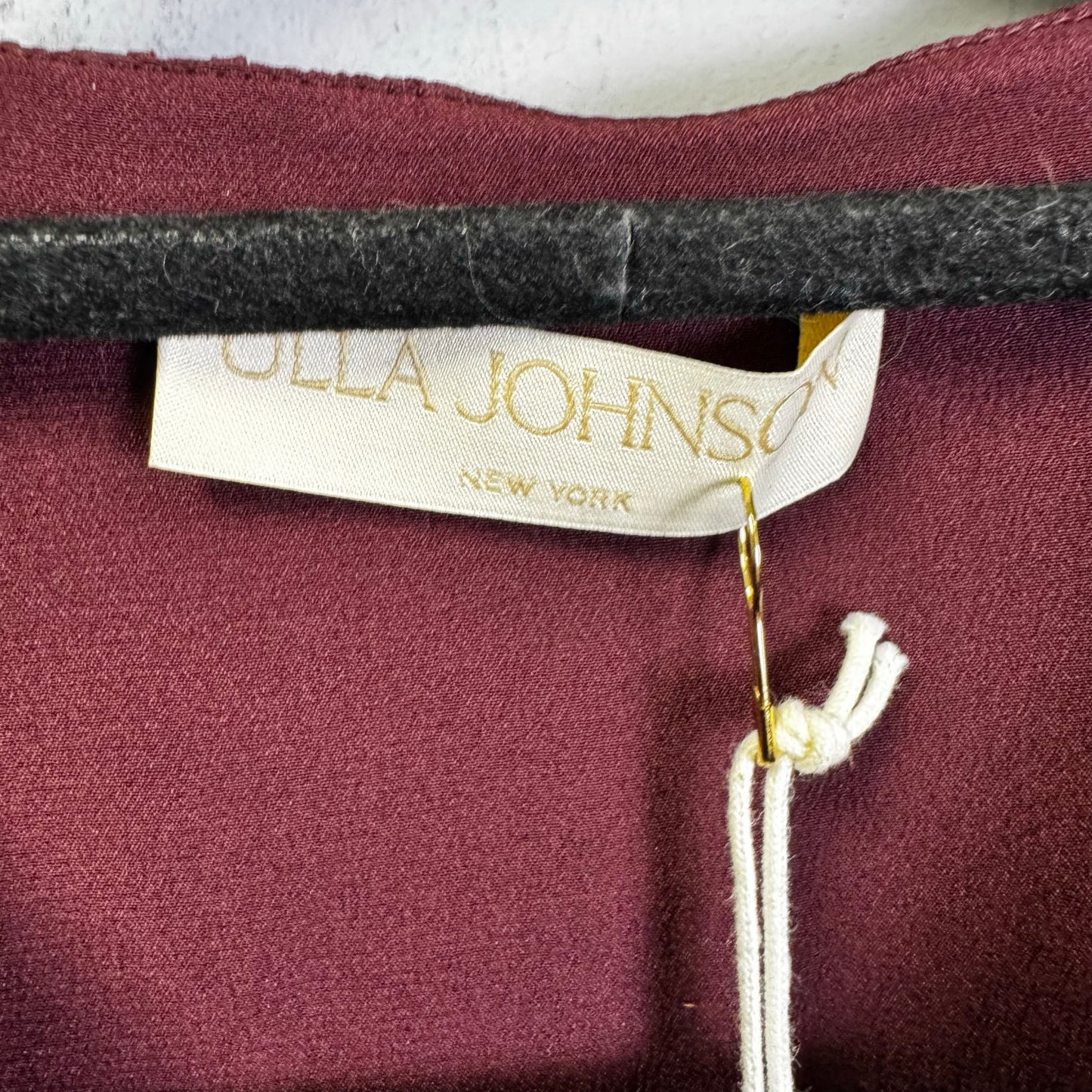 NWT Ulla Johnson Mahogany Long Cuff Sleeve Ruffle Mock Neck Dara Blouse Size 2