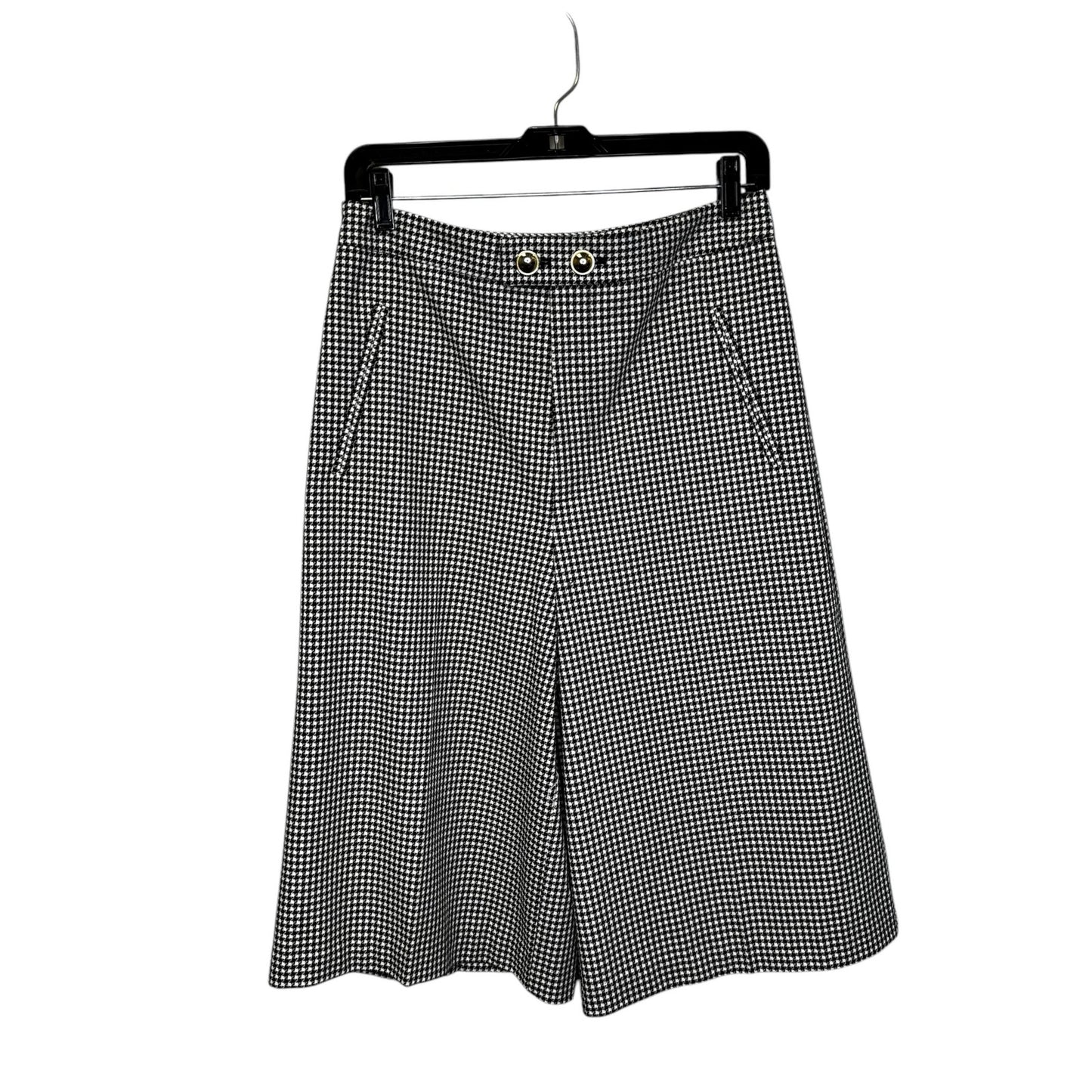 Maeve by Anthropologie Black White Houndstooth Tailored Culotte Shorts Womens 6
