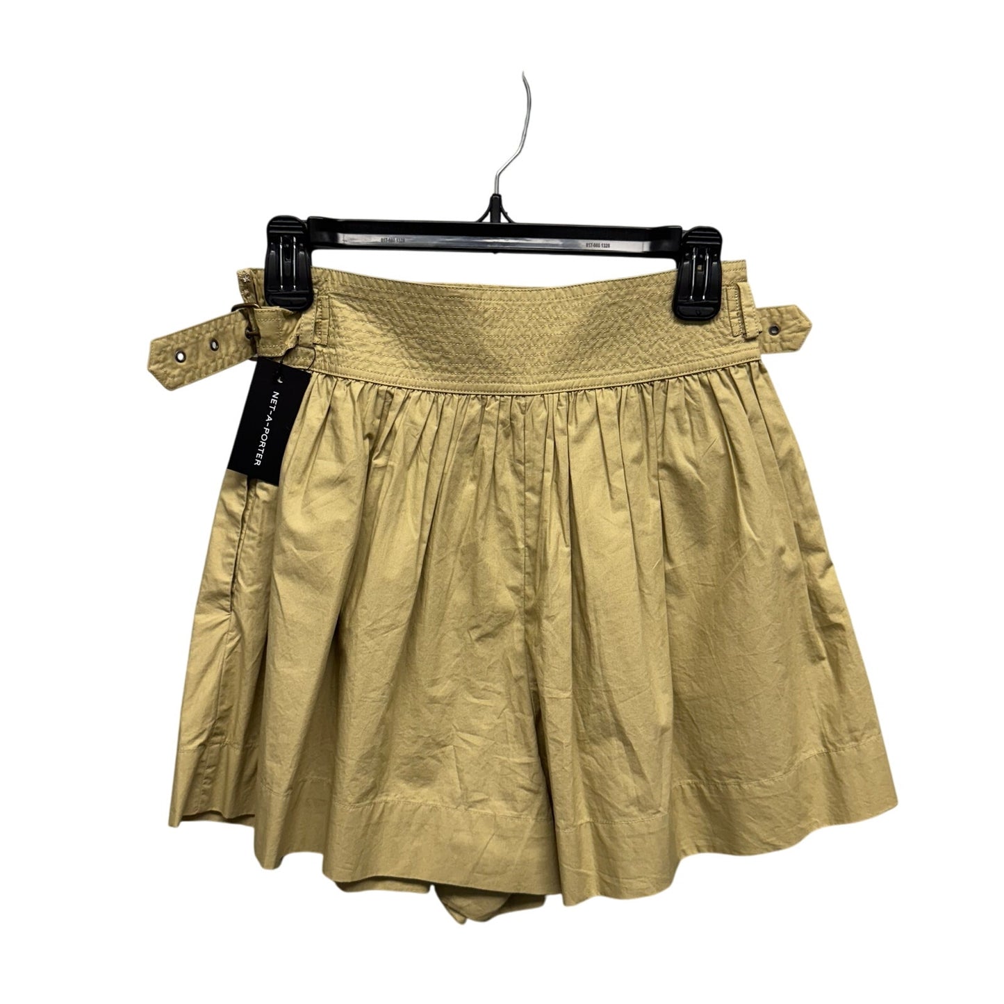 NWT Ulla Johnson Khaki High Rise Double Belted Cotton Adeline Shorts Womens 4