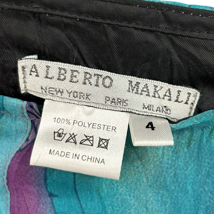 Alberto Makali Multi Abstract Floral Print Crinkle Knee Length Skirt Womens 4
