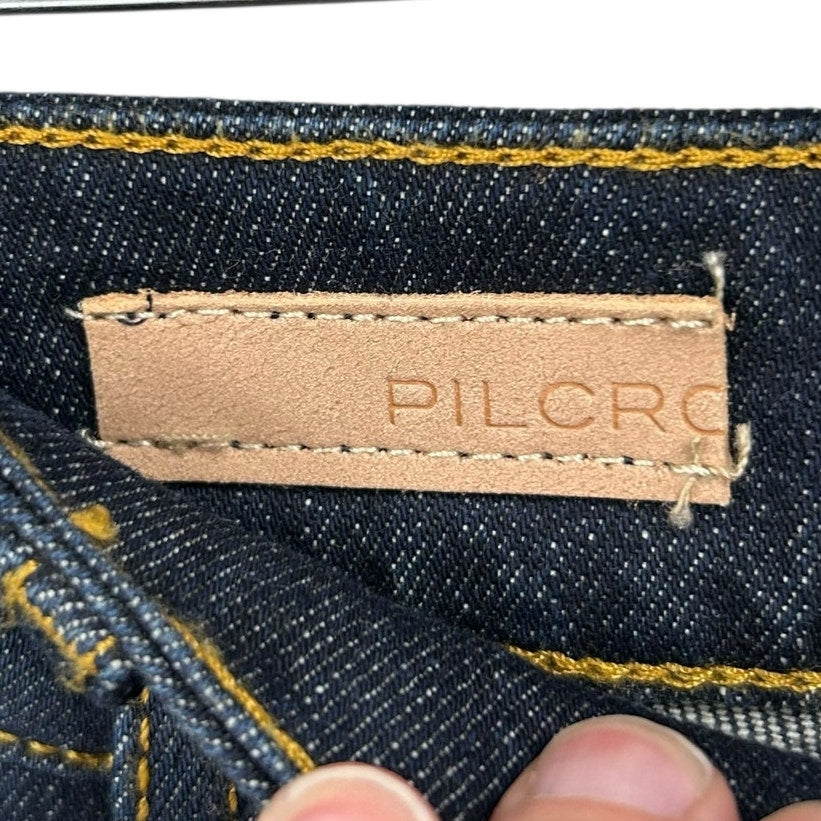 NWT Pilcro Ultra High Rise Five Pocket The Split Straight Denim Jeans Womens 26