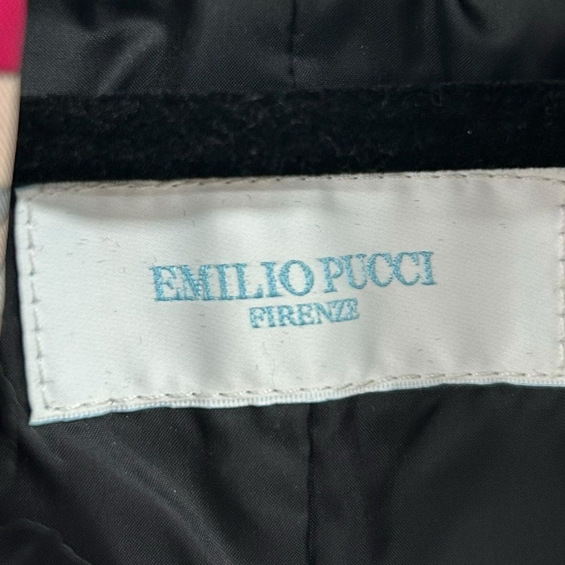 Emilio Pucci Firenze Multicolor Abstract Print Button Front Vest Womens 42 / 6