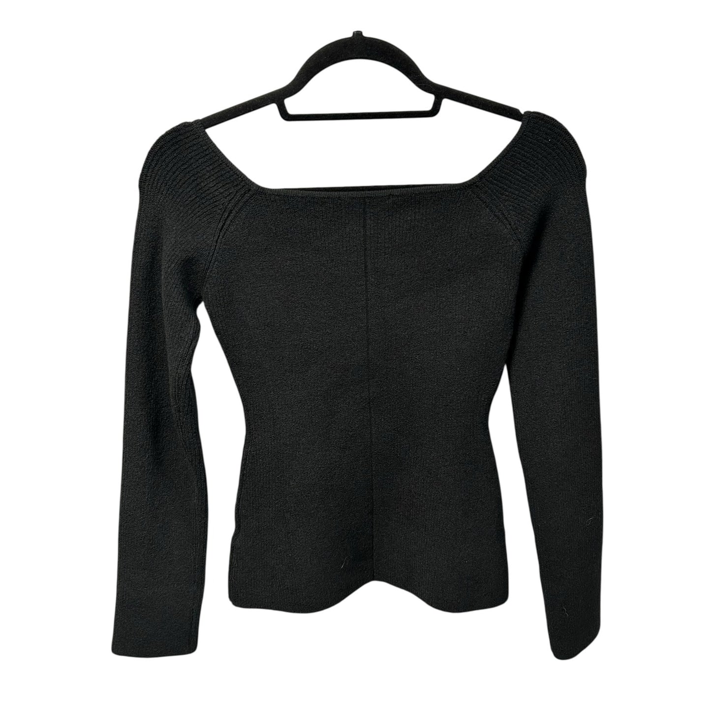 Tuckernuck Black Knit Acrylic Blend Long Sleeve V Neck Nicola Top Womens Large