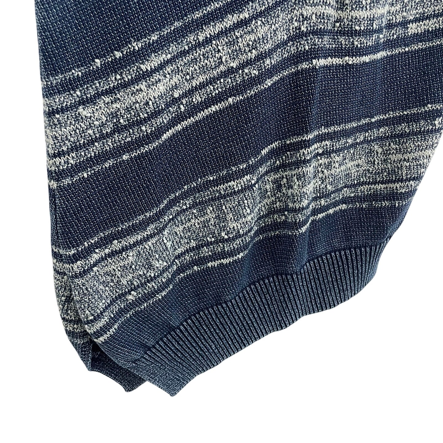 Anthropologie Pilcro Short Sleeve Asymmetrical Polo Sweater Blue Cream Small