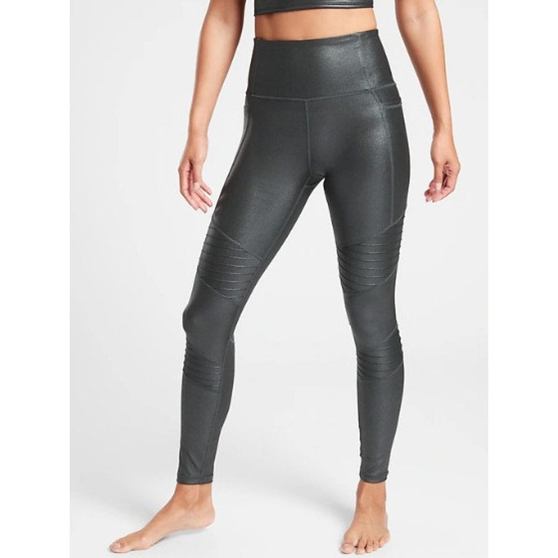 Athleta Inclination Moto Shimmer Tight Pull On Leggings in Powervita Womens XS
