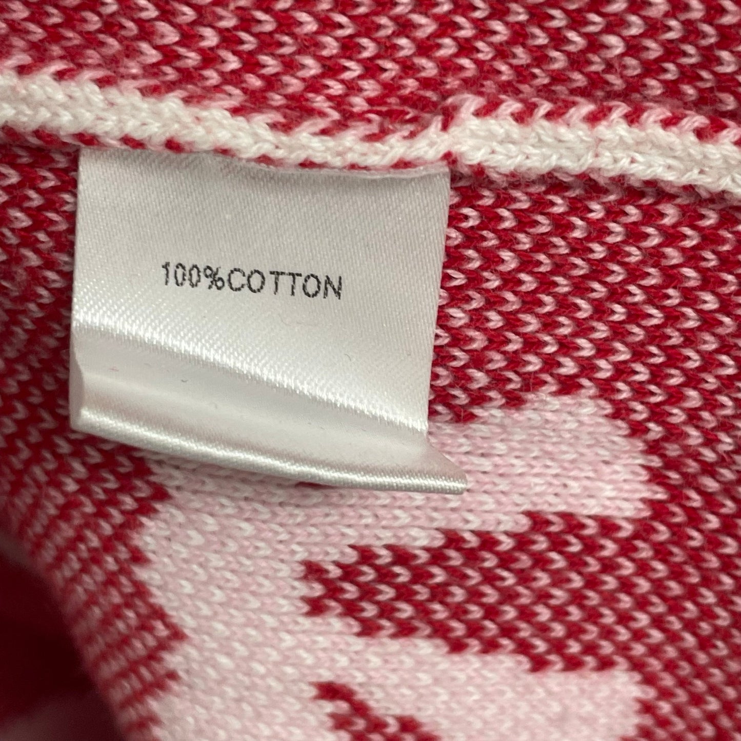 Duffield Lane Heirloom Cotton The Bow Sweater in Ivory Red and Pink Womens XS