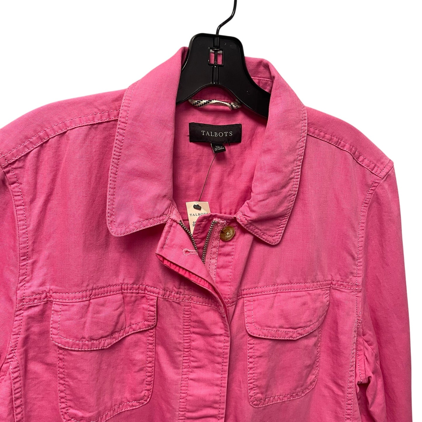 NWT Talbots Linen Blend Utility Jacket Pink Cinchable Waist Womens XL