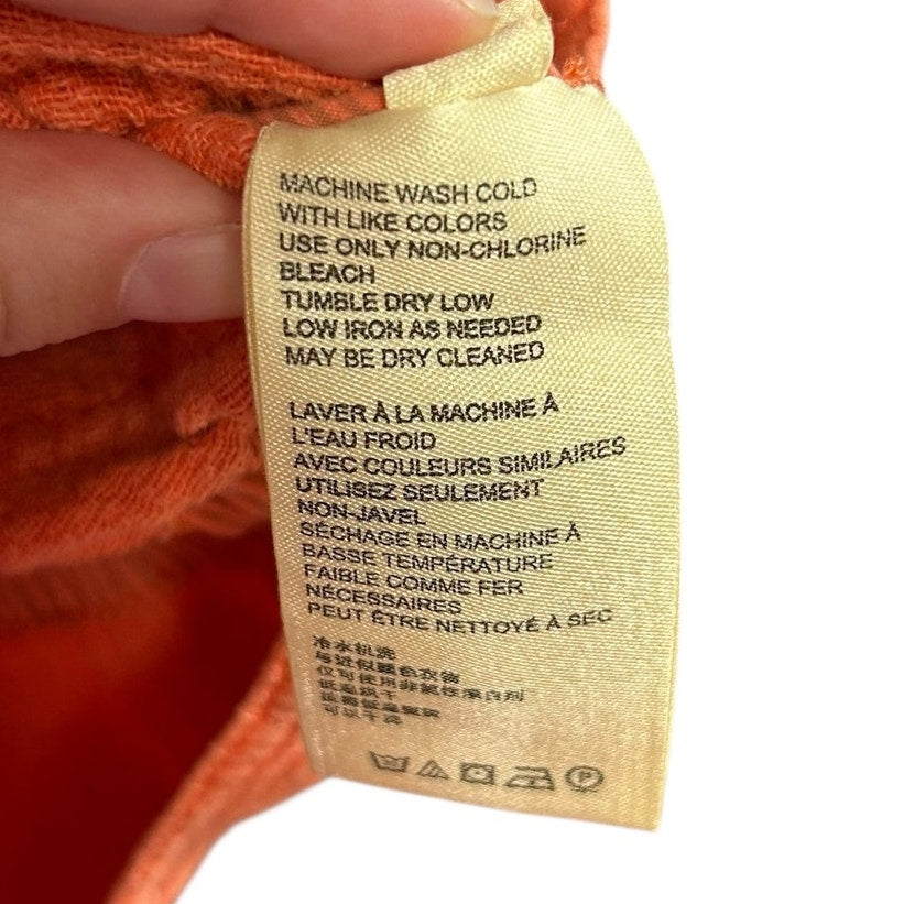by Anthropologie Light Orange Joyce Textured Full Zip Moto Jacket Womens Medium