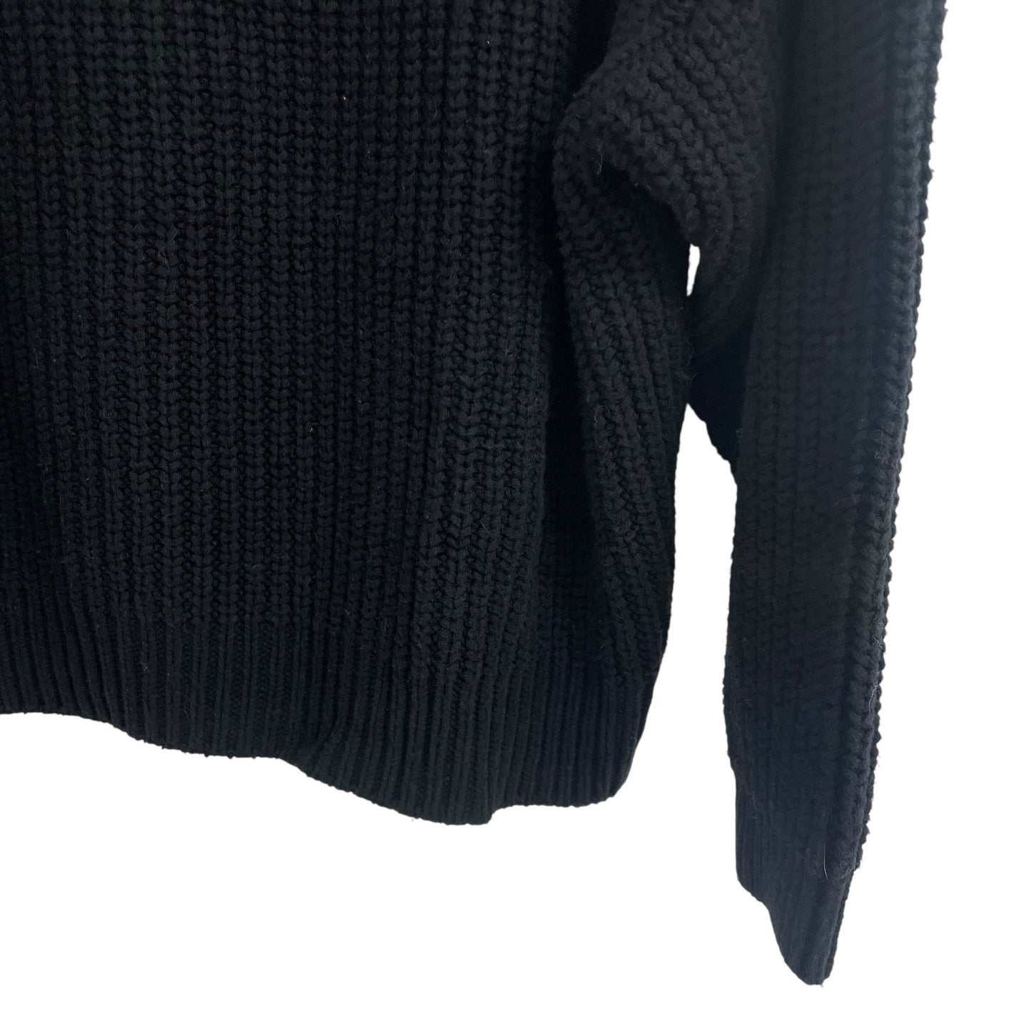 Free People Swim Too Deep Turtleneck Sweater Black Oversized Fit Womens Medium
