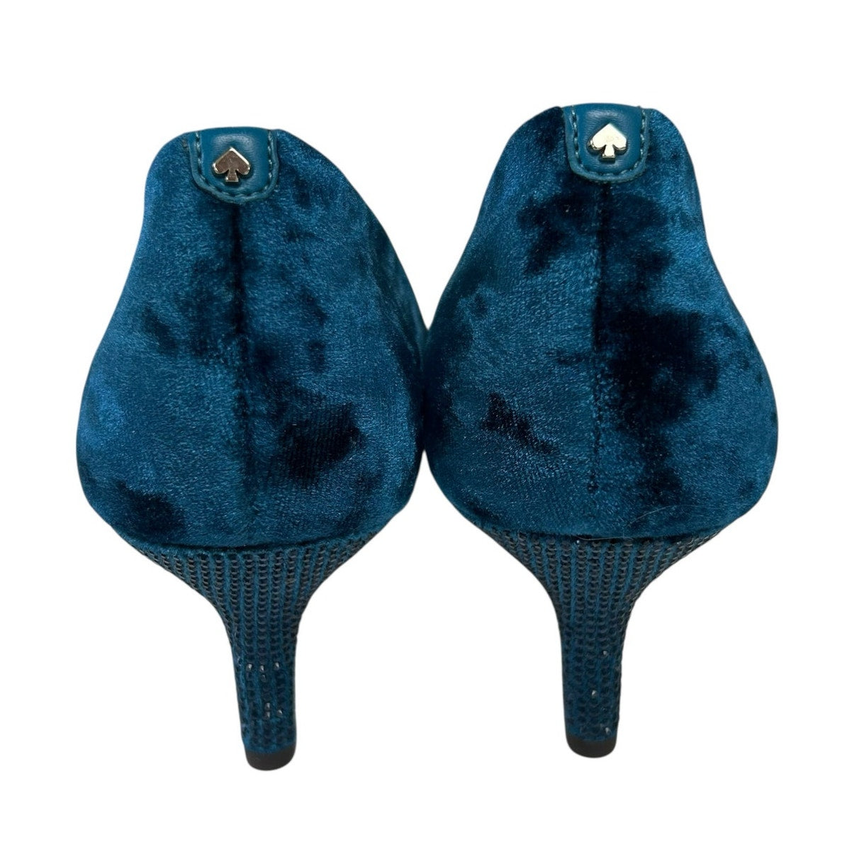 Kate Spade Blue Crystalline Crushed Velvet Rhinestone Heel Pumps Womens 7