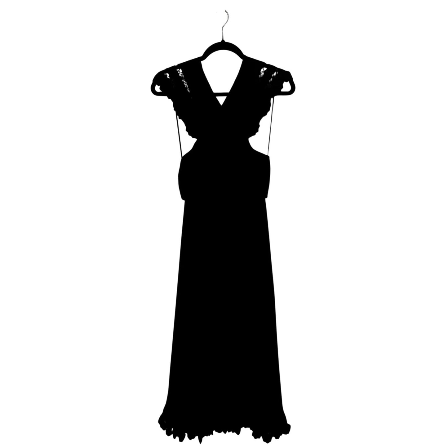 NWT Ulla Johnson Black Sleeveless Crossover Keyhole Fiora Maxi Dress Women Small