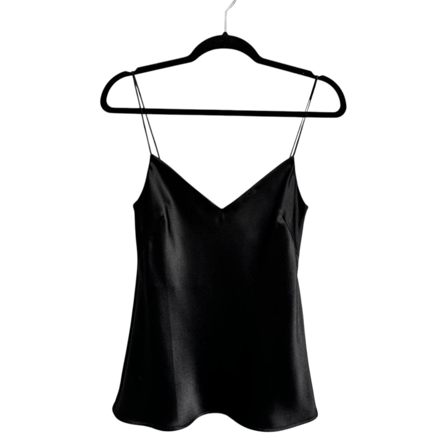 NWT Galvan London Black Sleeveless V Neck Satin Camisole Tank Top Womens 4