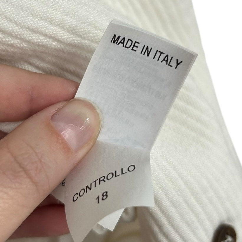 Brunello Cucinelli White Linen Blend Double Breasted Blazer Womens 38 / US 2