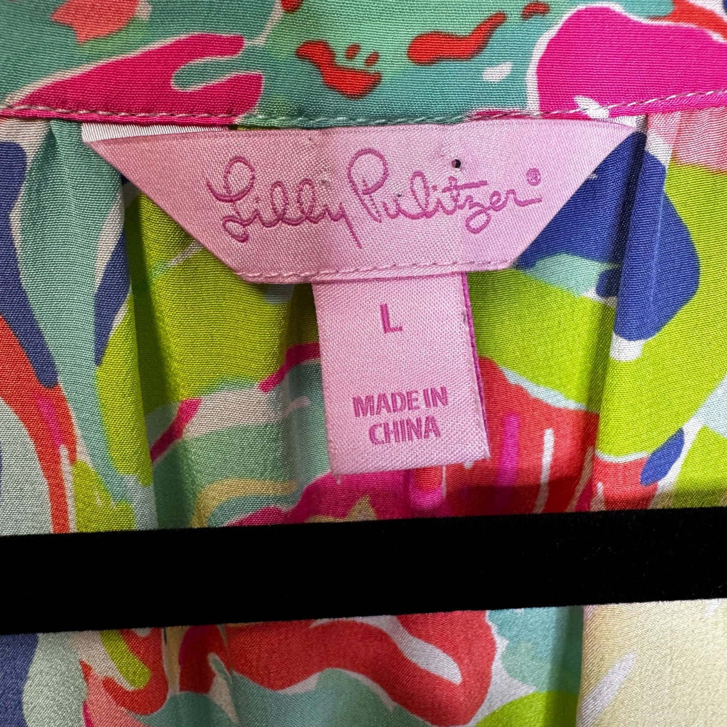 Lilly Pulitzer Multi Color in Casa Banana Long Sleeve Stacey Top Womens Large