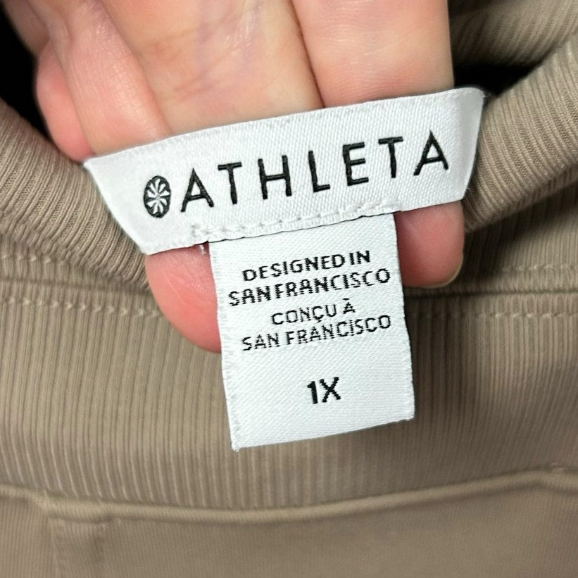 Athleta Brownstone Beige Venice High Rise Wide Leg Pant Womens 1X