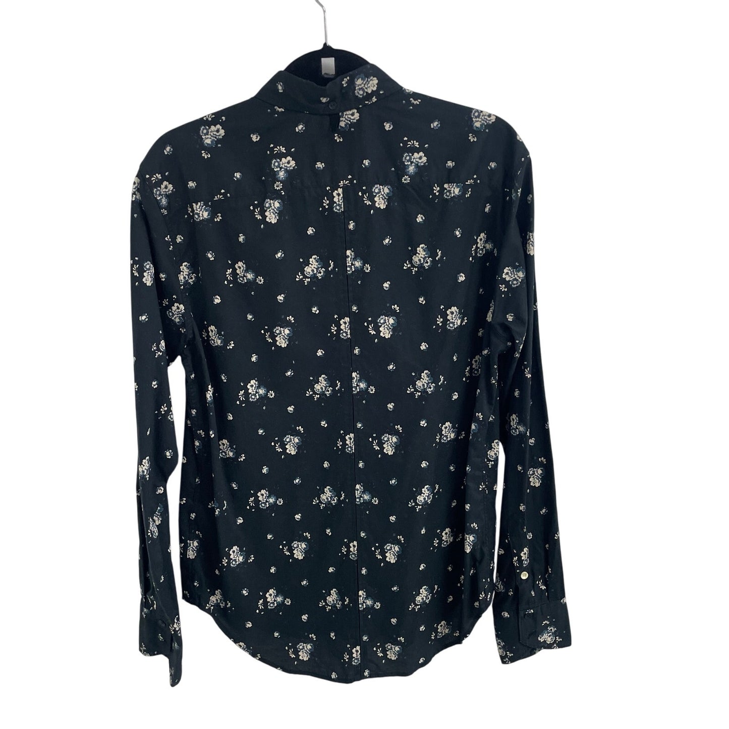 Rag & Bone Fit 2 Tomlin Button Down Shirt Black Ivory Blue Floral Mens Medium