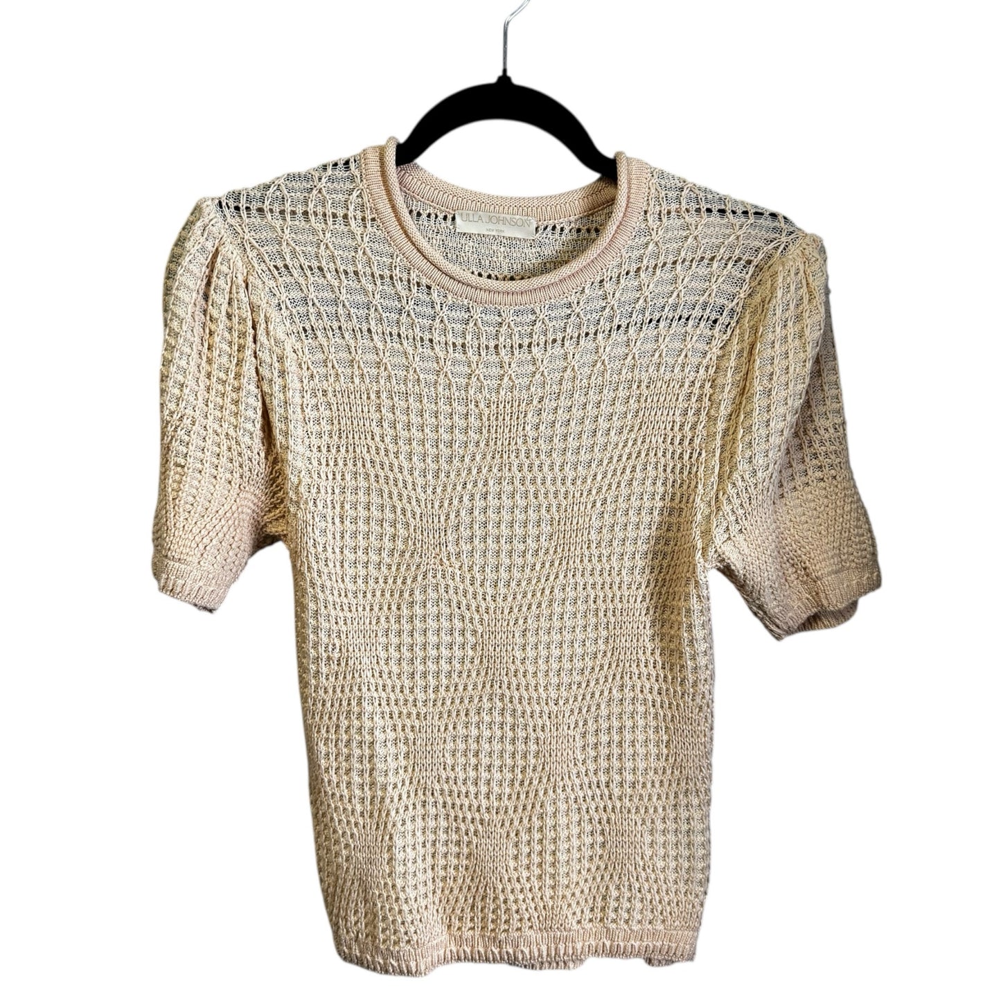 Ulla Johnson in Creme Short Sleeve Crewneck Woven Capri Top Womens Small