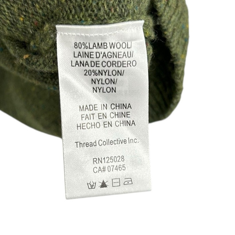 Psycho Bunny Green Lamb Wool Blend Long Sleeve Pullover Sweater Mens Medium