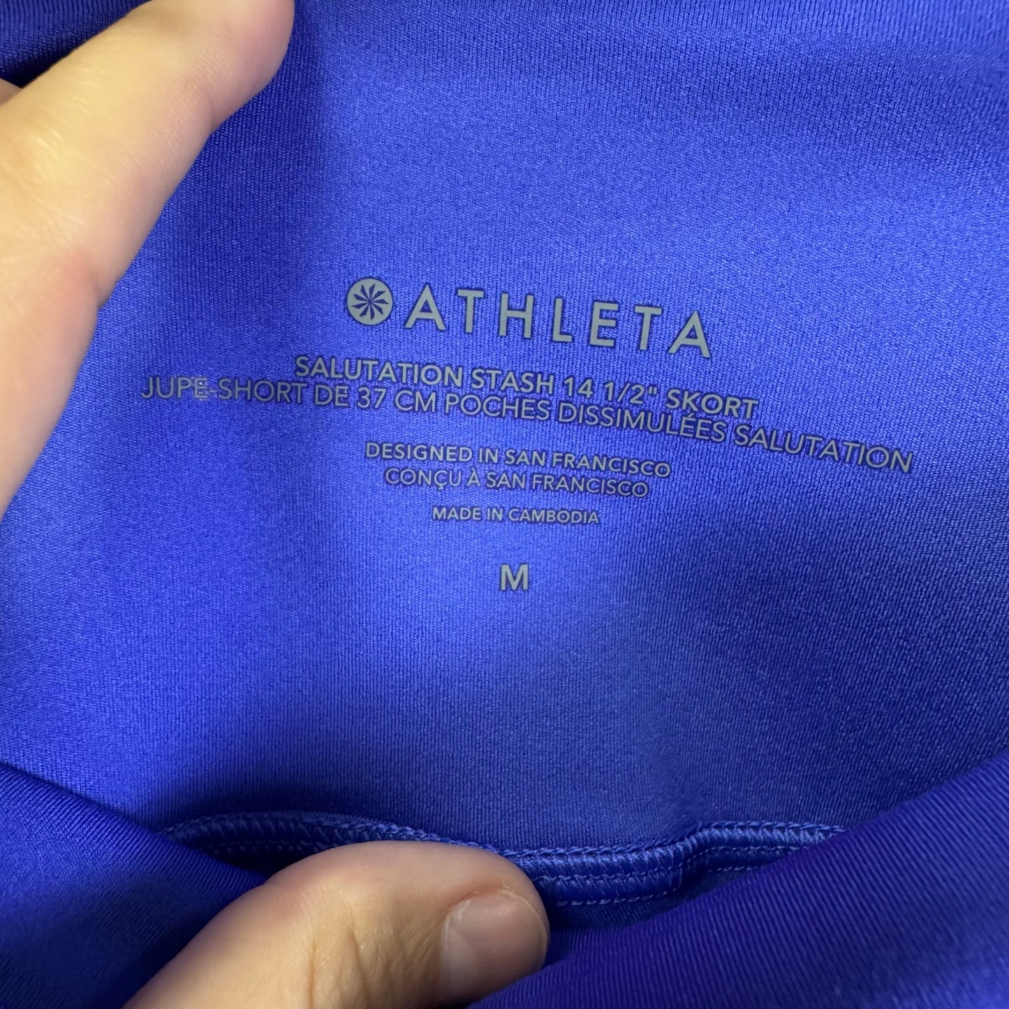 NWT Athleta Blue Pull On Salutation Stash Quick Drying Skort Womens Medium