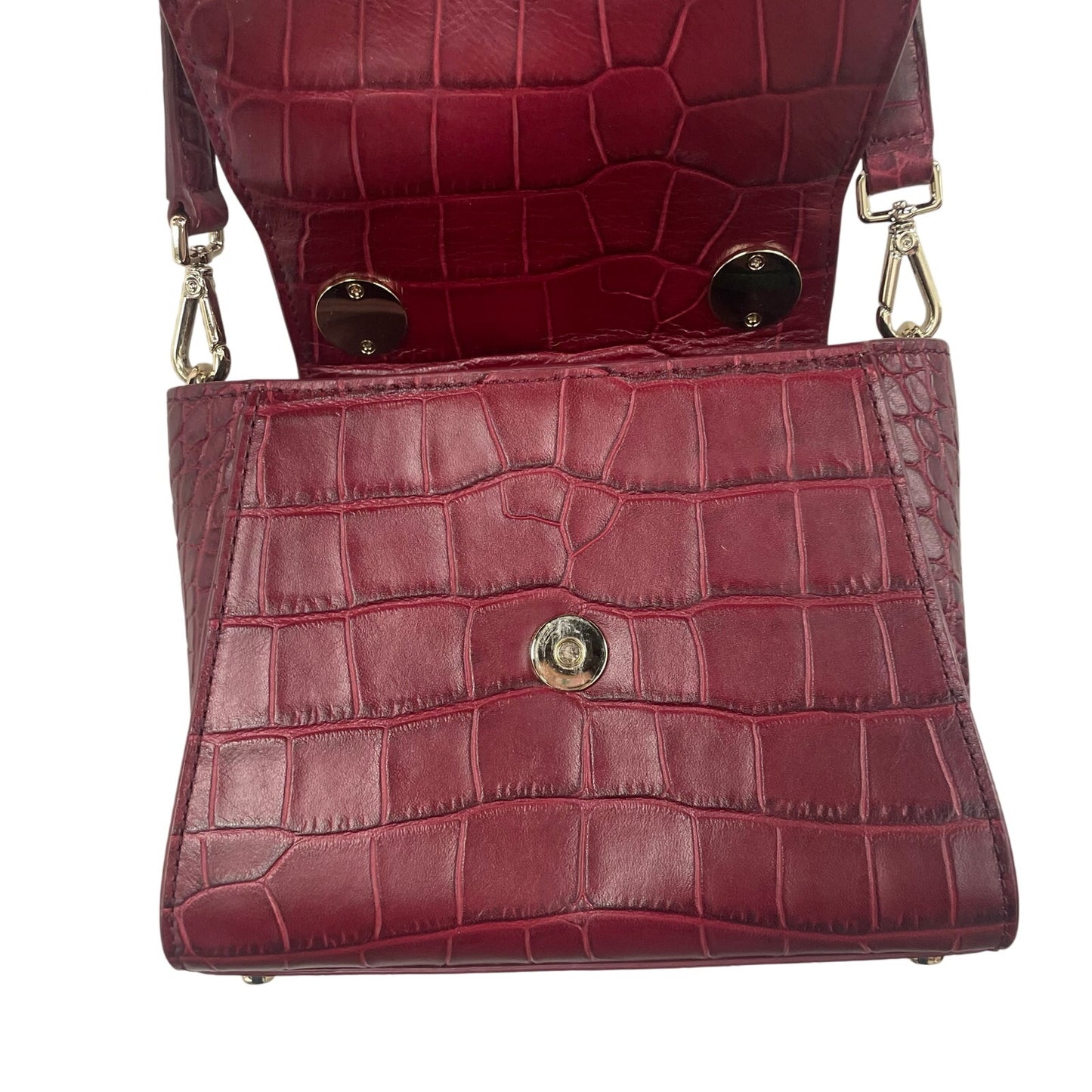Kate Spade Murray St. Luxe Kim Satchel Crossbody Handbag Dark Red Leather