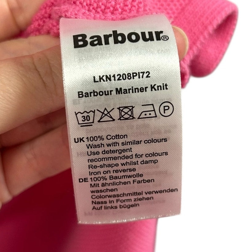 Barbour Pink 100% Cotton Mariner Knit Jumper Pullover Sweater Womens US 12