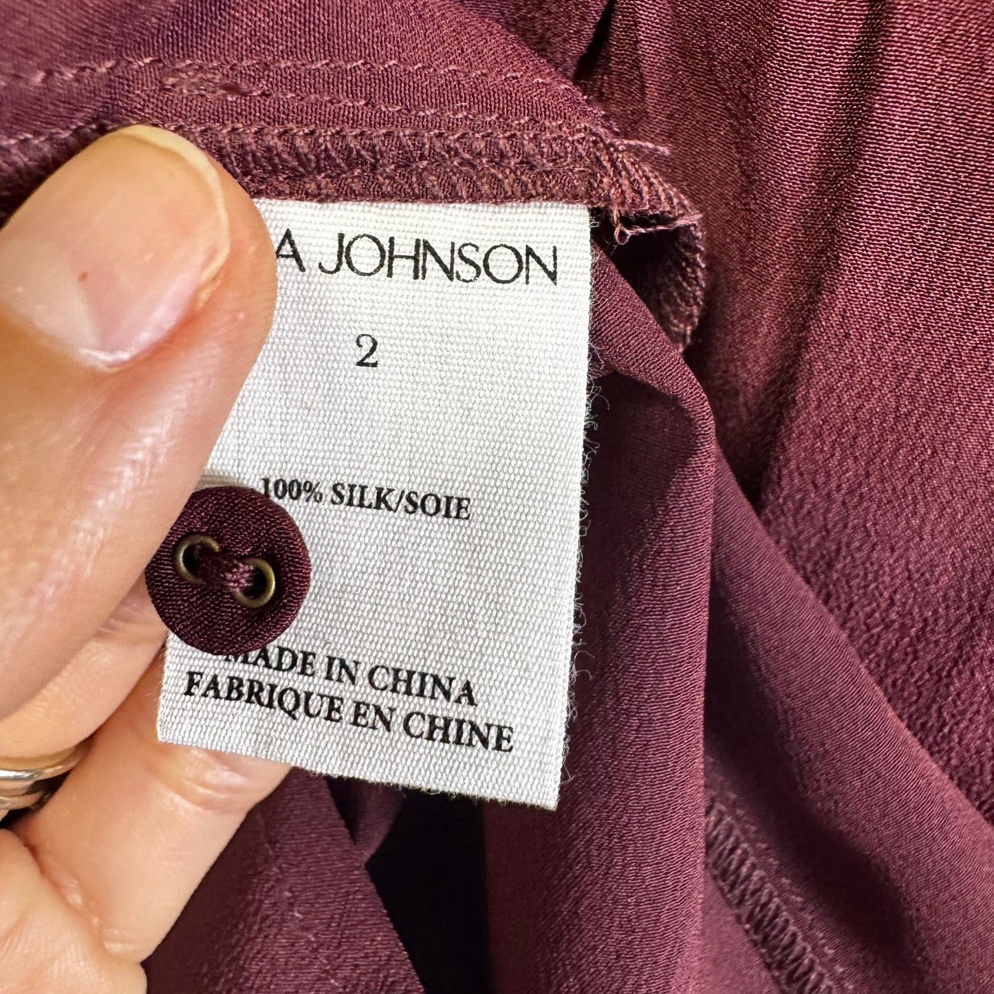 NWT Ulla Johnson Mahogany Long Cuff Sleeve Ruffle Mock Neck Dara Blouse Size 2