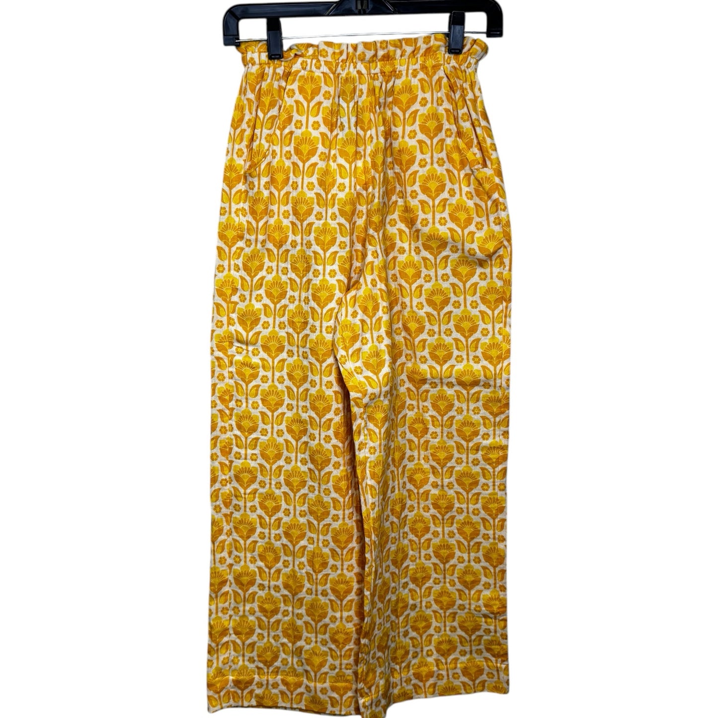 NWT Show Me Your Mumu Yellow Golden Fields Cotton Peggy Pants Womens X-Small