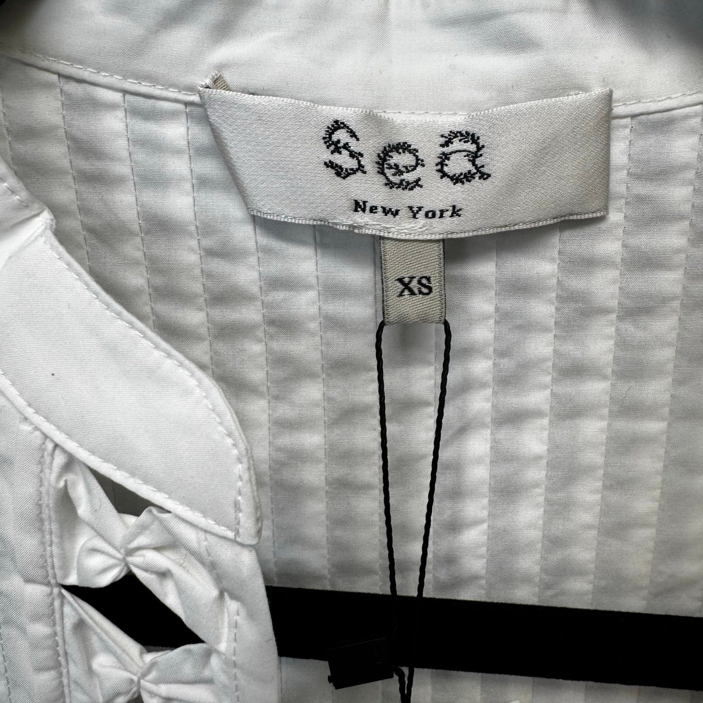 NWT SEA New York White Flutter Sleeve Phoebe Tunic Mini Dress Womens X-Small