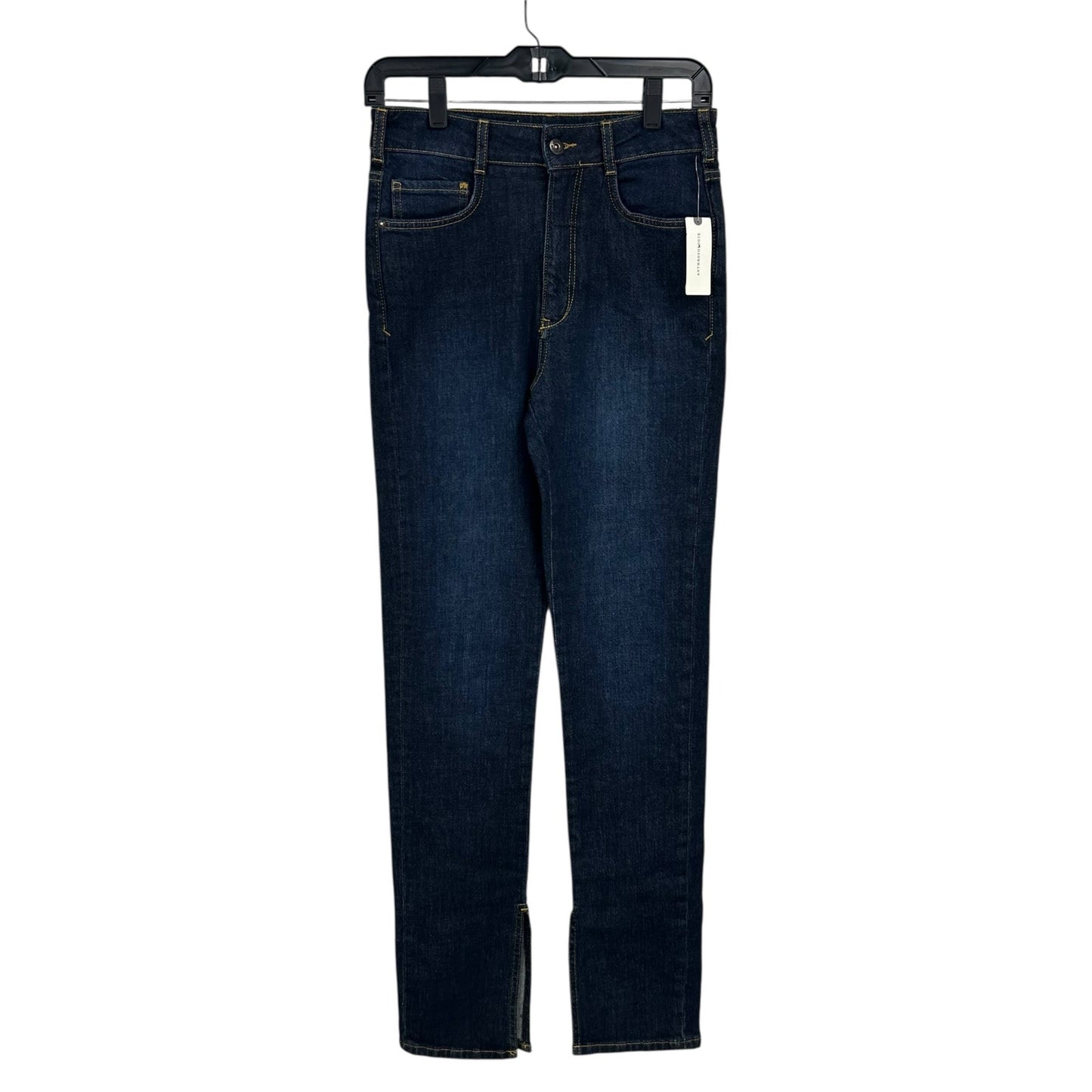 NWT Pilcro Ultra High Rise Five Pocket The Split Straight Denim Jeans Womens 26