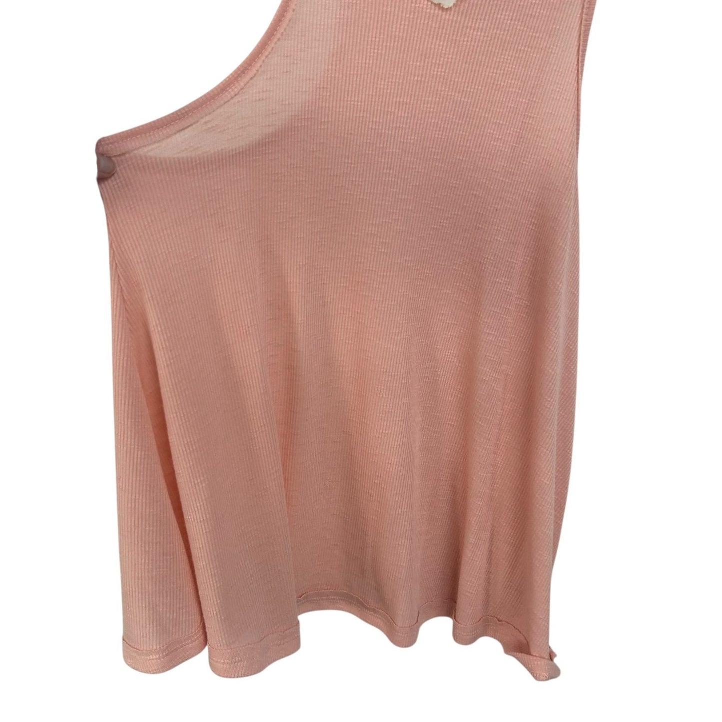Free People Light Pink Ribbed Sleeveless Flowy Tank Top Womens Medium