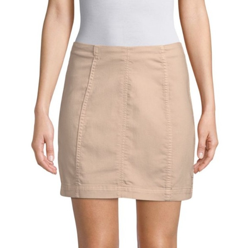 Free People Modern Femme Denim Mini Skirt Beige Womens 6