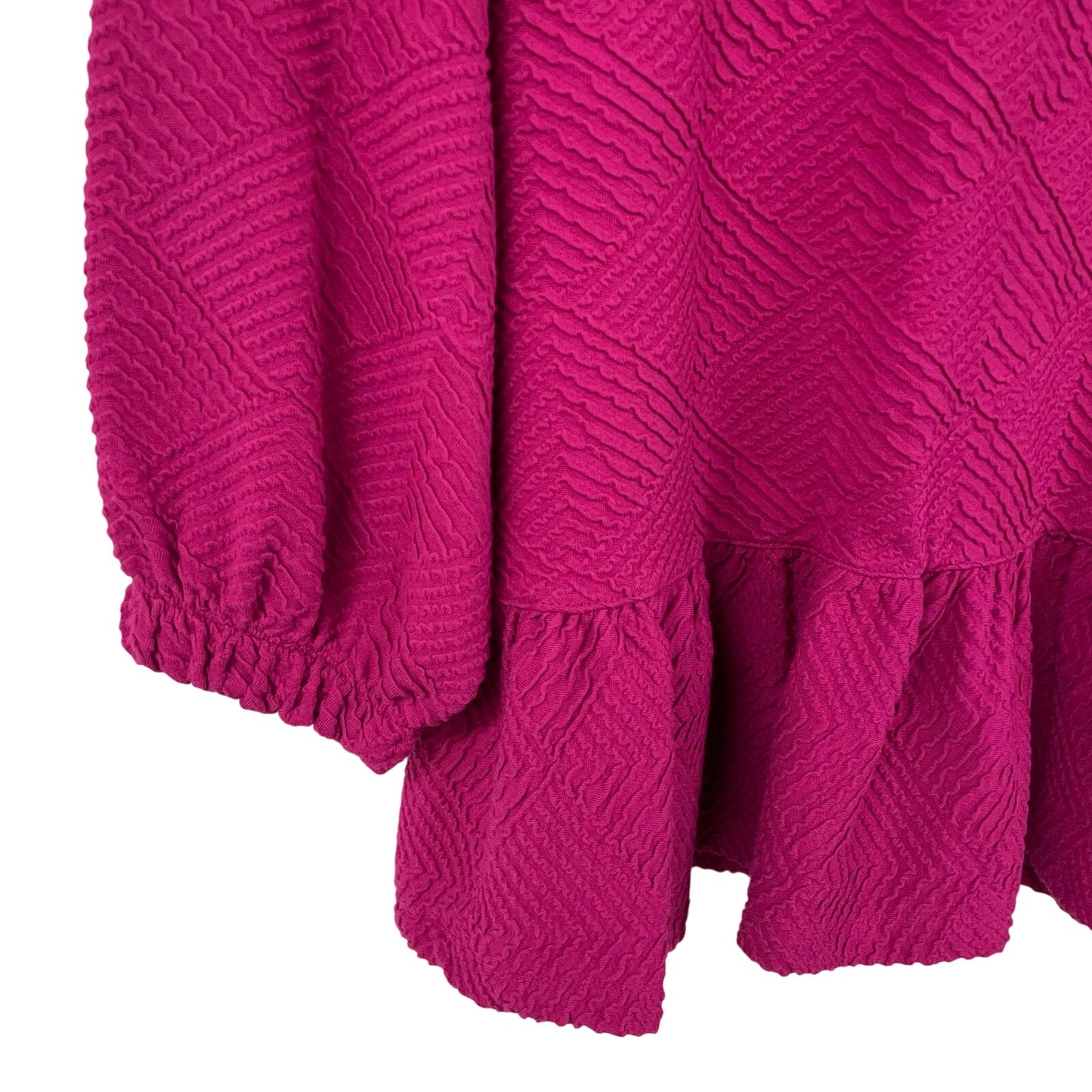 NWT Anthropologie Maeve Dark Pink Textured Mikayla Peplum Top Womens Size XS