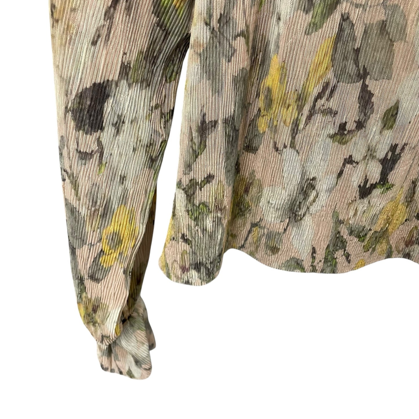By Anthropologie Long Sleeve Printed Sheer Blouse Womens XS