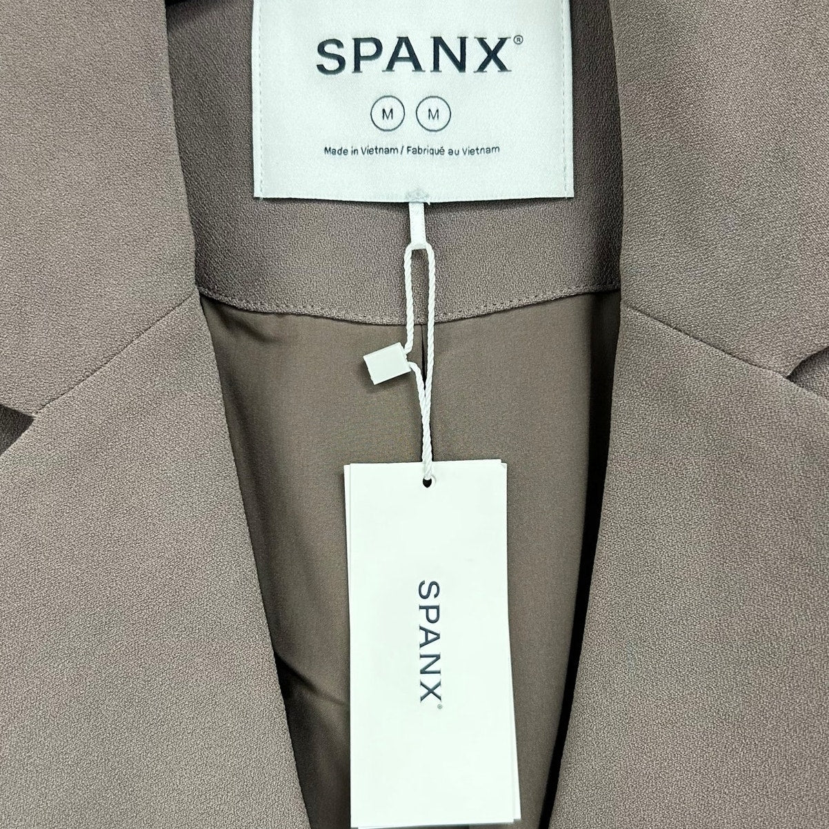 NWT Spanx Smoke Carefree Crepe Satin Back Blazer Jacket Womens Medium
