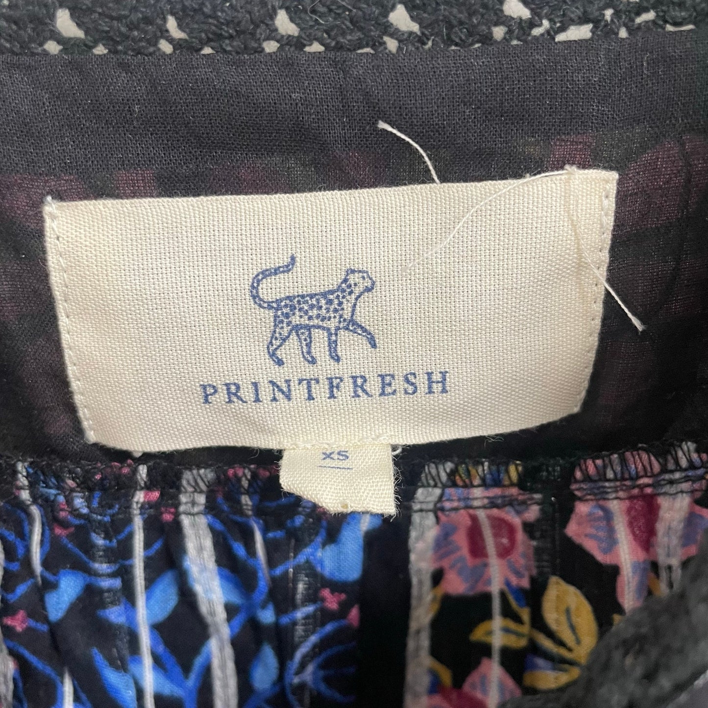Printfresh Opening Day Patchwork Floral Multicolor Animal Print Top Womens XS