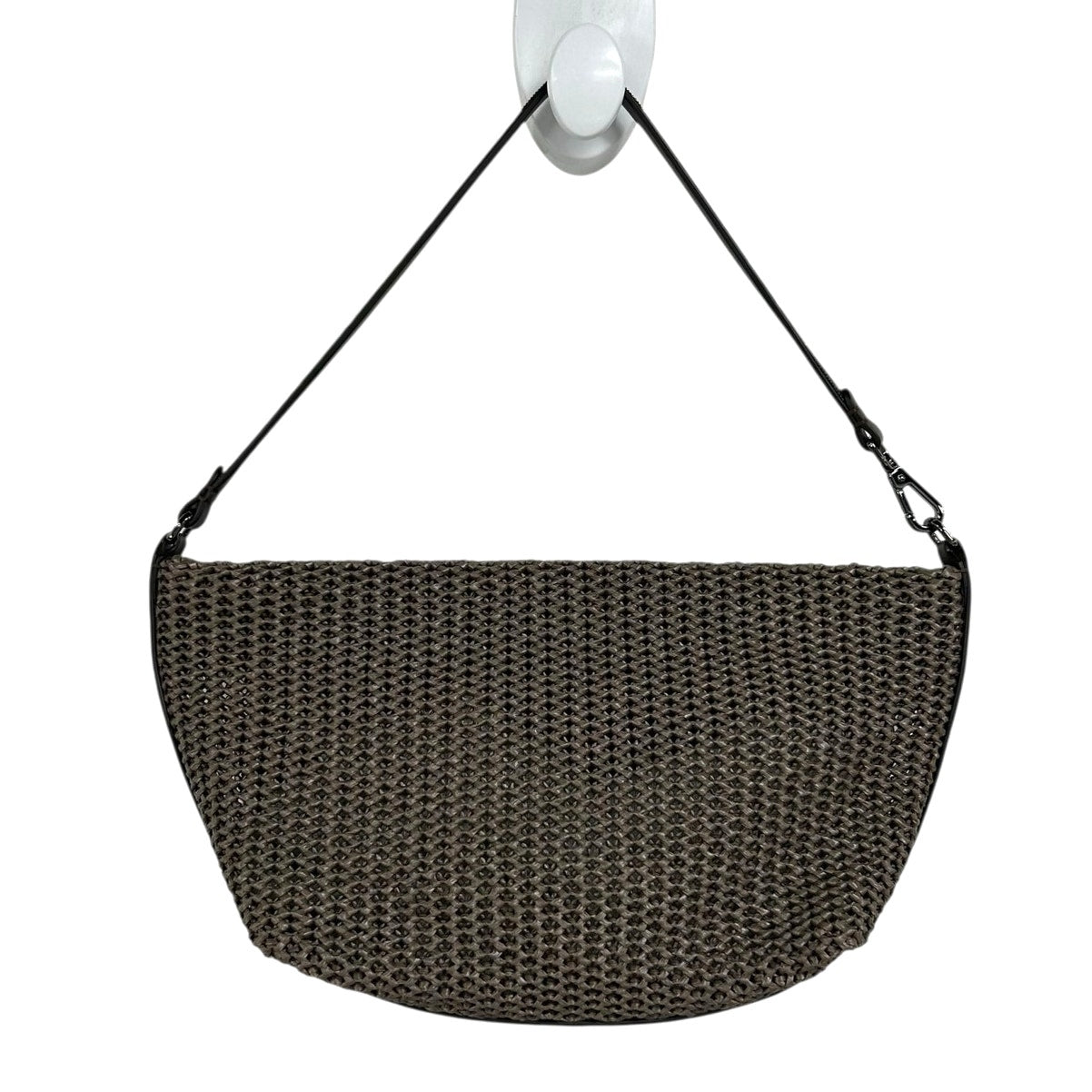 Brunello Cucinelli Brown Interwoven Raffia Effect Single Handle Shoulder Bag