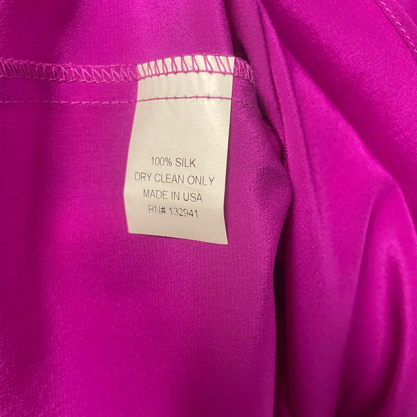 Amanda Uprichard 100% Silk Long Sleeve Purple Blouse Womens Medium