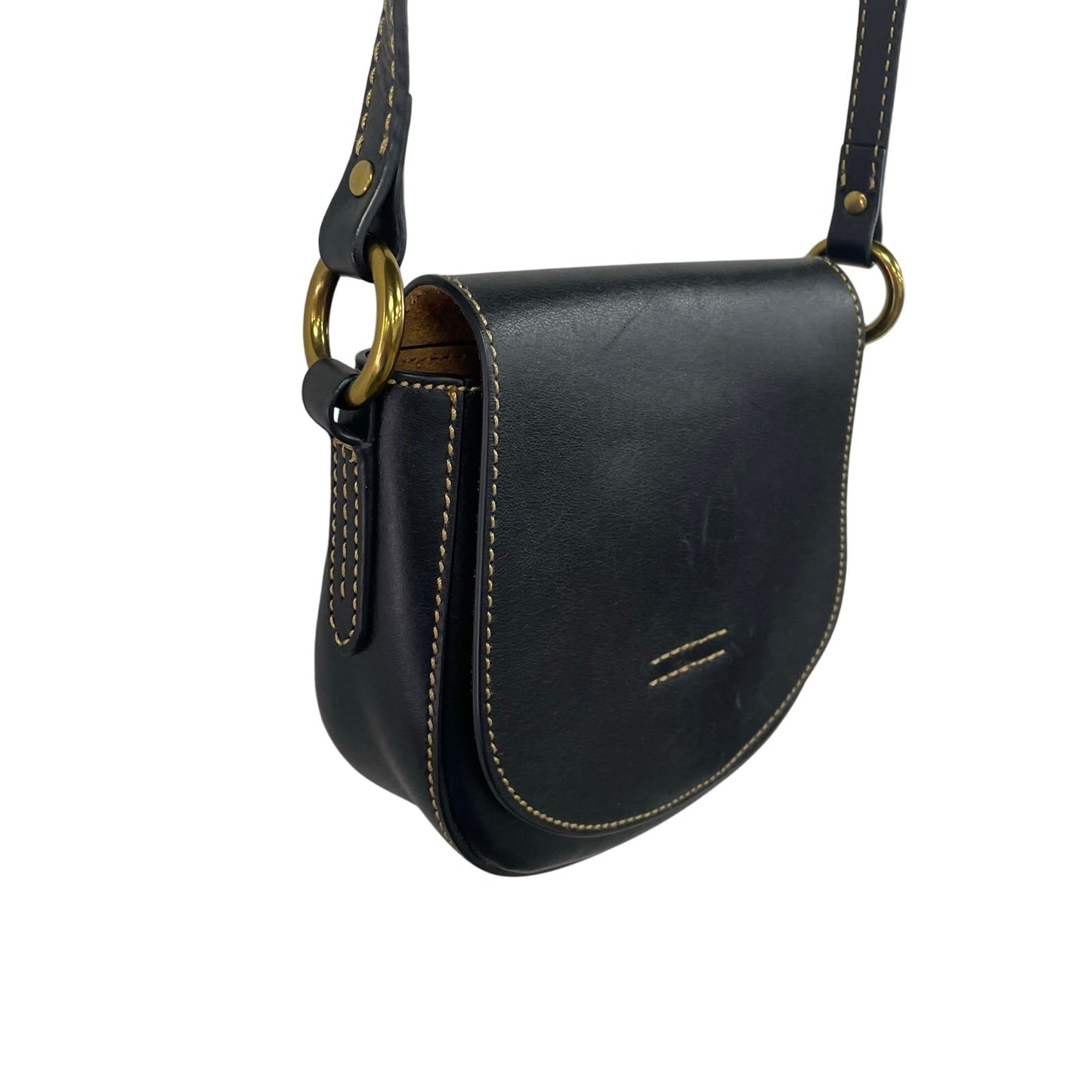 Frye Harness Black Leather Small Crossbody Saddle Bag