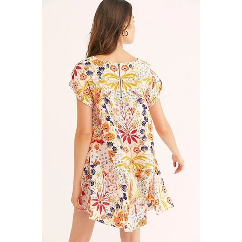 Free People Multicolor Floral Print Strawberry Fields Mini Dress Womens XS
