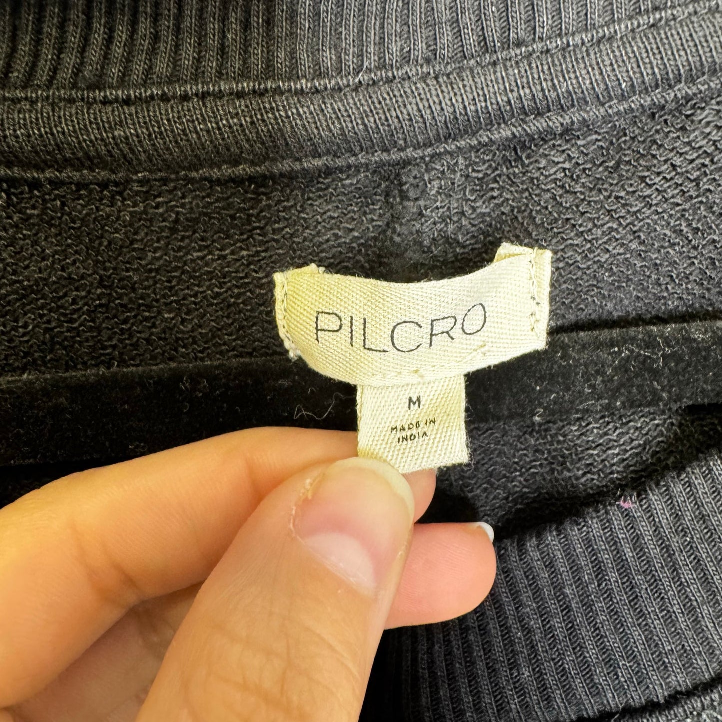 Pilcro Black Floral Sleeveless Crewneck Cotton Muscle Sweatshirt Womens Medium