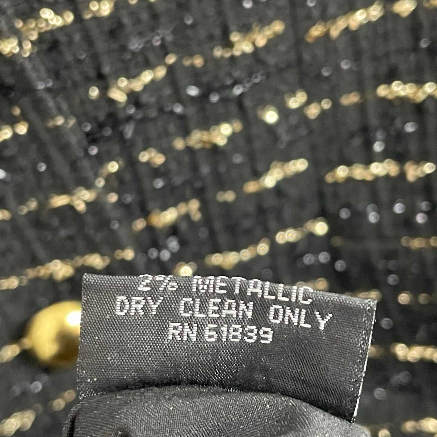 Rickie Freeman Teri Jon Black Gold Metallic Double Breasted Twill Coat Dress 14