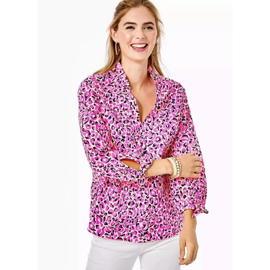 Lilly Pulitzer Pink Topaz in My Favorite Spot Sherida Top Womens XX-Small