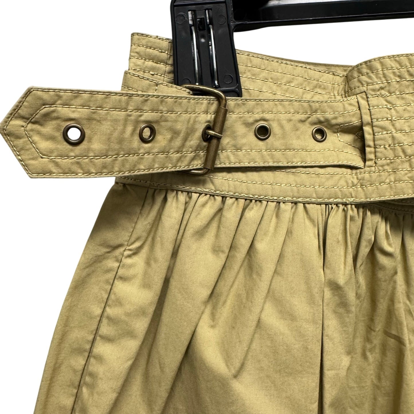 NWT Ulla Johnson Khaki High Rise Double Belted Cotton Adeline Shorts Womens 4