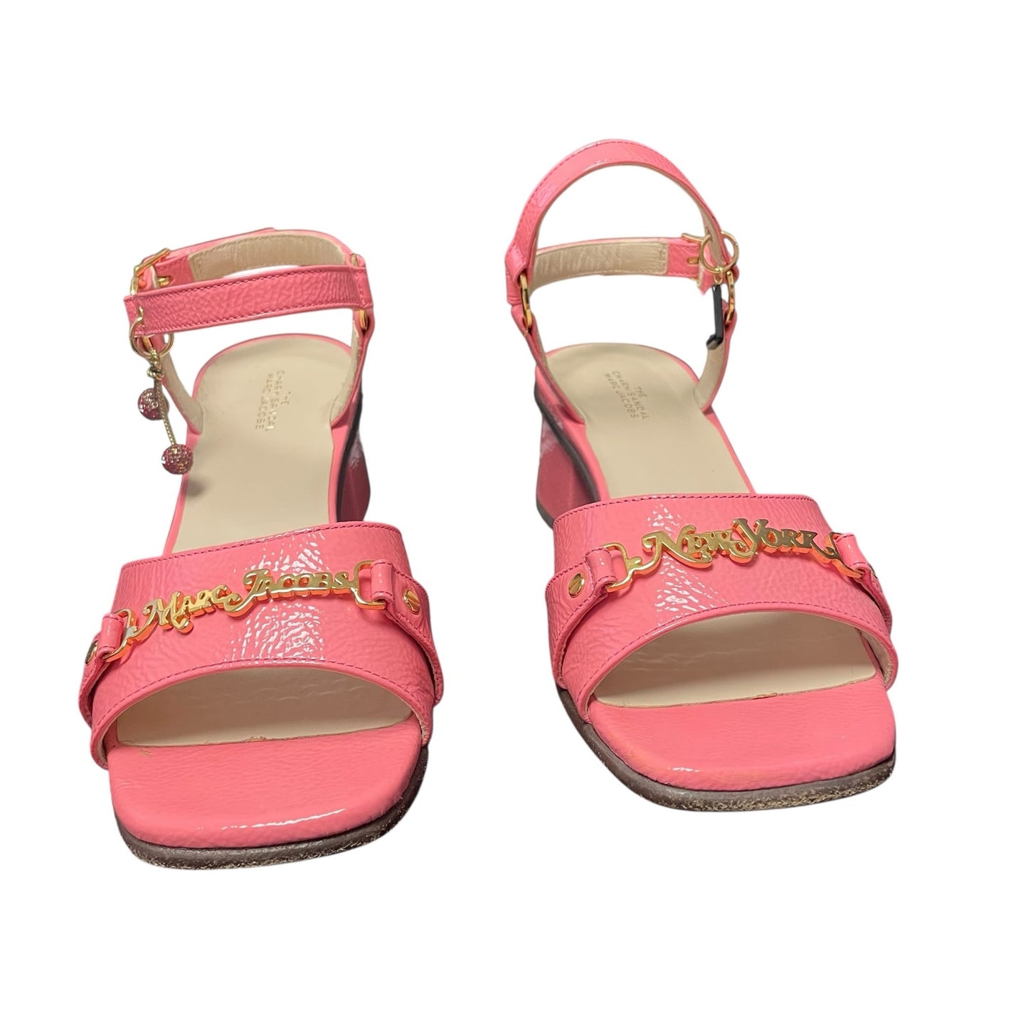 Marc Jacobs The Charm Sandal Pink Patent Leather Womens Size 35 / US 5
