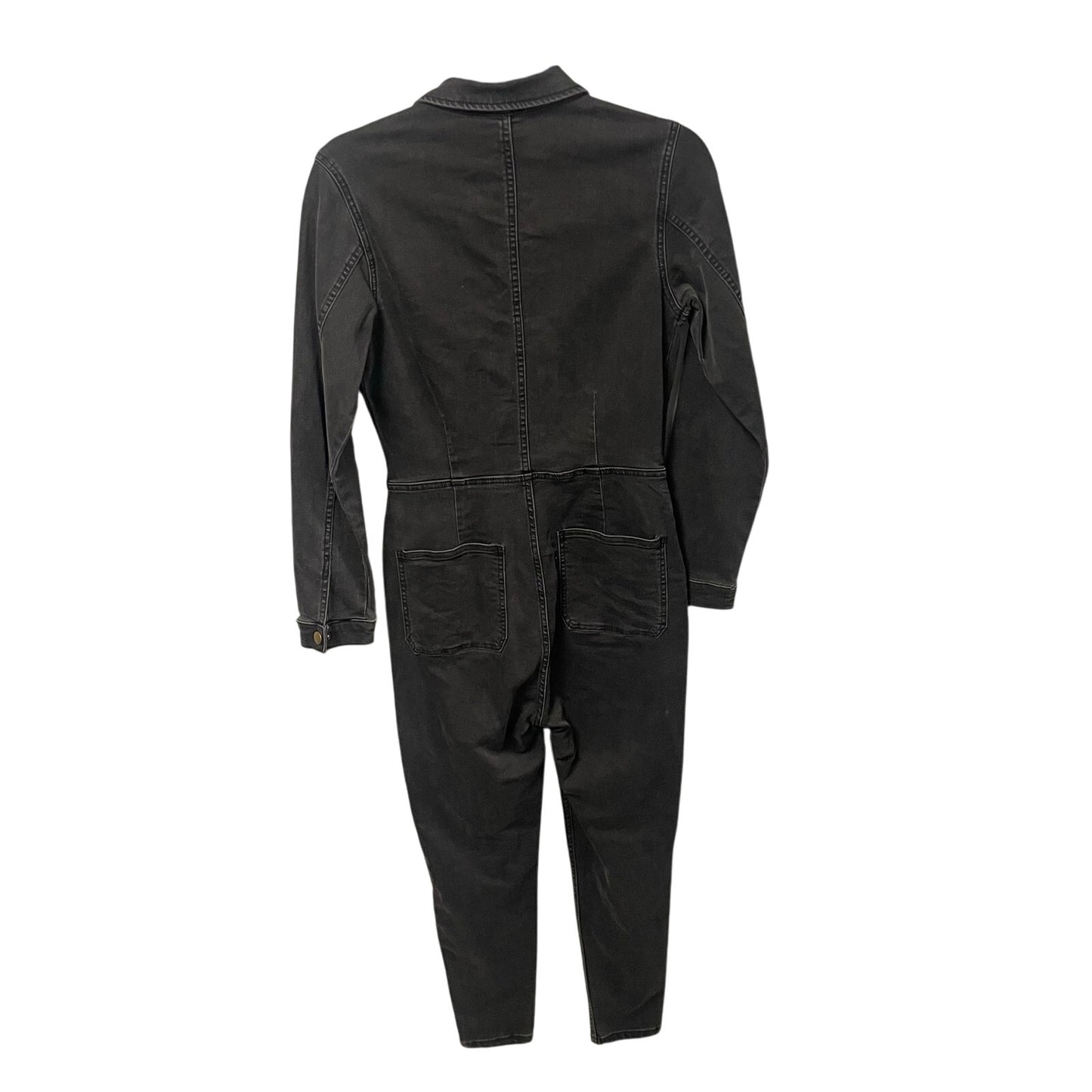 Free People Lennox Skinny Fit Denim Jumpsuit Washed Black Womens Medium