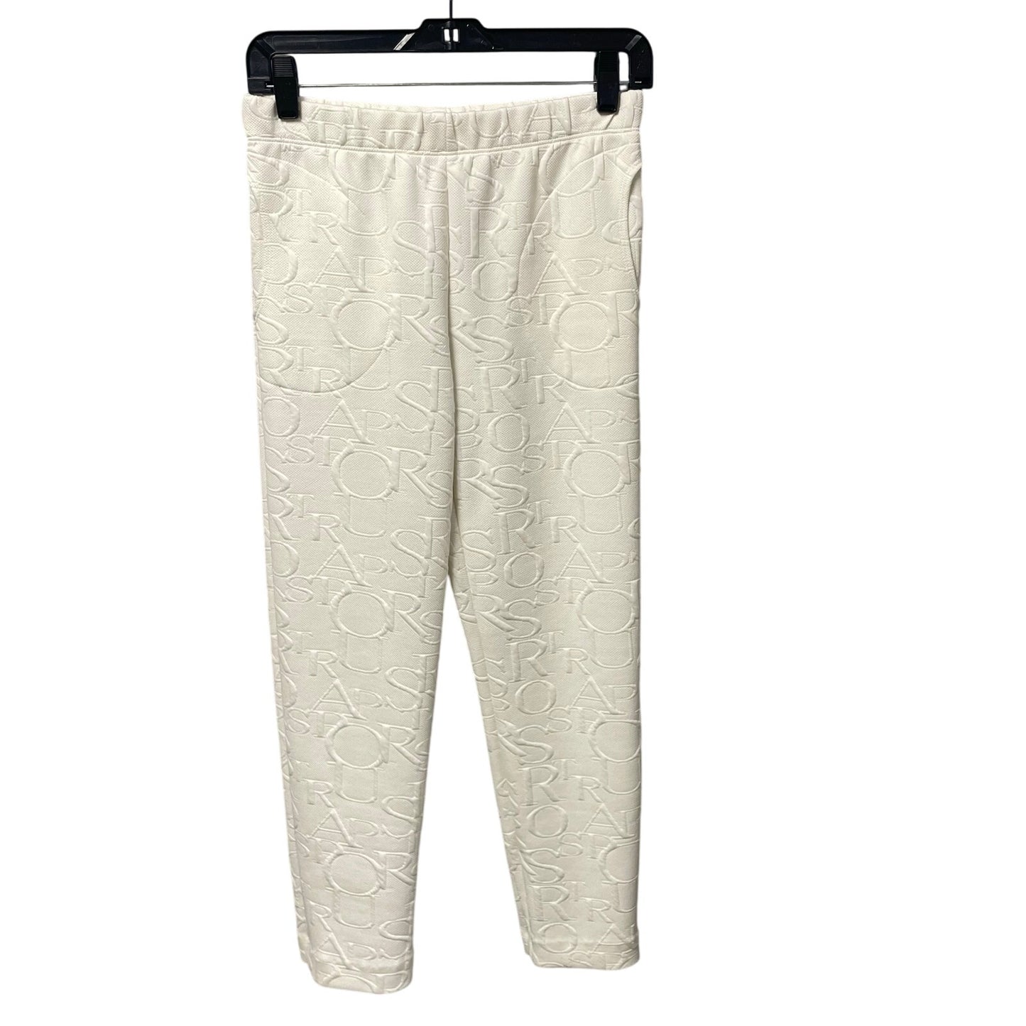 IC Collection Pull On Text Print White Stretch Pants Womens XS