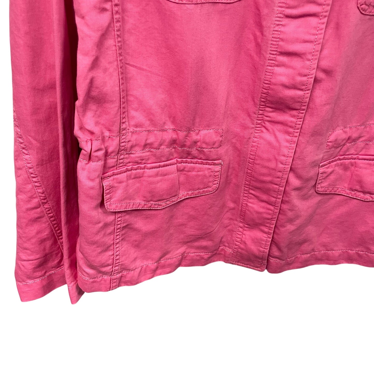 NWT Talbots Linen Blend Utility Jacket Pink Cinchable Waist Womens XL